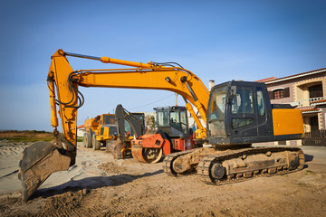 Excavators parked at the site