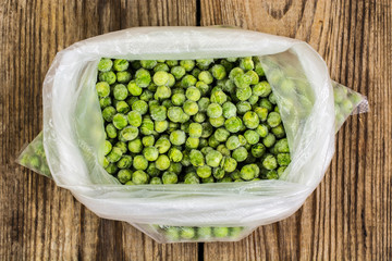 Frozen vegetables in plastic bags