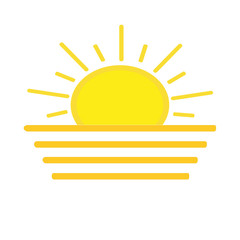 Sunset icon. Isolated vector on white background.