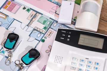 Alarm system, cctv on house plan