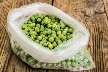 Frozen vegetables in plastic bags