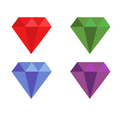 Diamond icons. Isolated vectors on white background.