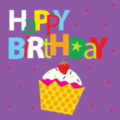 Birthday card with cupcake design