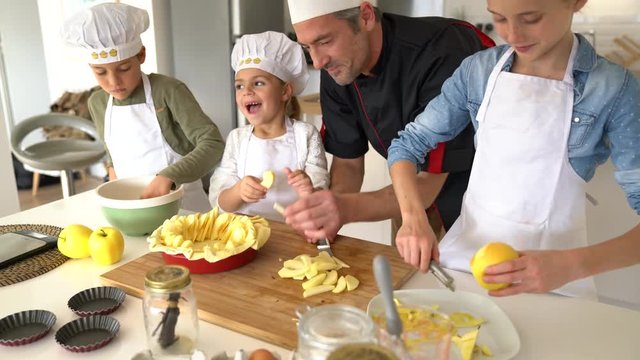 Pastry class with kids little chefs