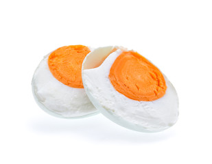 Salted duck eggs on white background