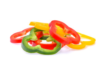 Sliced pepper isolated on white background
