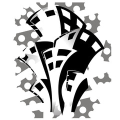 The silhouette of an imagined city