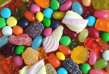 Fototapeta na wymiar a lot of colourful sweet candy