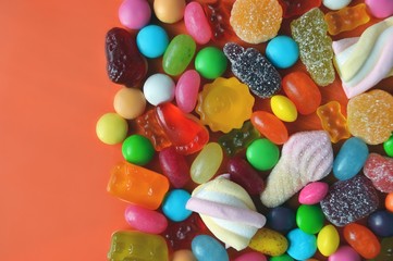 Fototapeta na wymiar a lot of colourful sweet candy