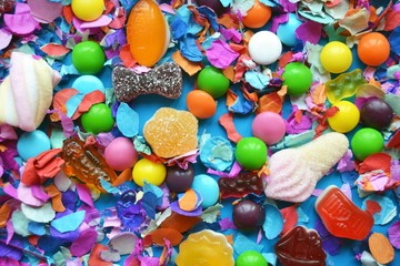 a lot of colourful sweet candy