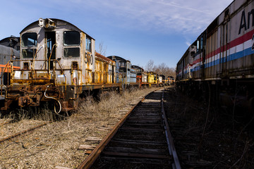 Fototapeta na wymiar Abandoned Trains, Locomotive and Railroad - Ohio