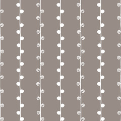 Seamless sketch vector nature pattern. White twigs on grey background. Hand drawn abstract texture