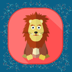 Icon with the image of a lion. Zodiac Sign