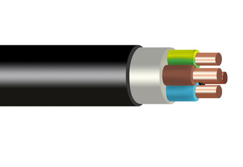 four wires cable illustration isolated on a white background