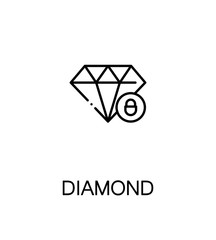 Fototapeta premium Diamond flat icon