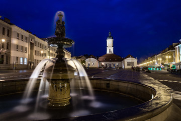 Bialystok town hall at night