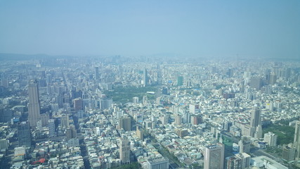 Fototapeta na wymiar Skyline from above Tuntex skytower, 85 buidling