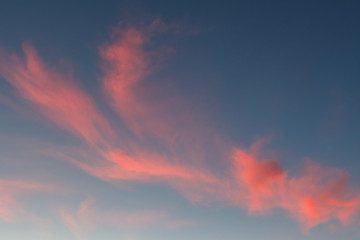 Beautiful pink sunset clouds