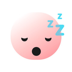 Pink Sleeping Smiley Face