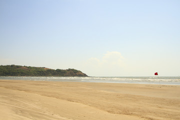 red flag on the beauty beach