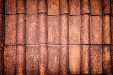 Tile roof pattern textured background.