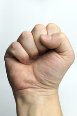 Fist on a white background.
