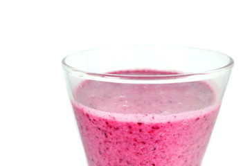 mixed berries with yogurt smoothies on white background