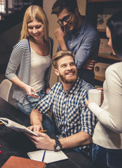 Young people in the library