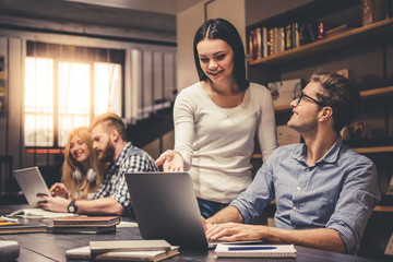 Young people in the library