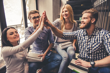 Young people in the library