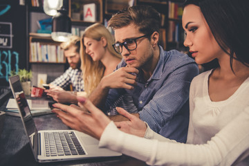 Young people in the library