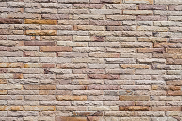 Background of old vintage brick wall and sunlight