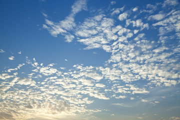Naklejka na ściany i meble Cloud and morning light with blue sky 