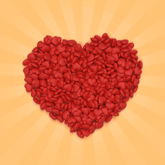 Plakat Big heart on a yellow background. 3d rendered illustrations.