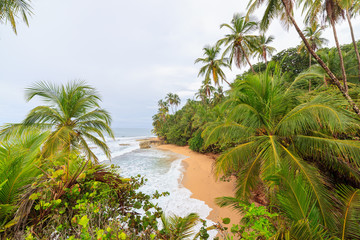 Fototapeta na wymiar Idyllic beach Manzanillo Costa Rica