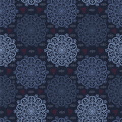 Handdrawn vector ethnic ornamental seamless pattern.