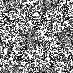 Handdrawn vector ethnic ornamental seamless pattern.