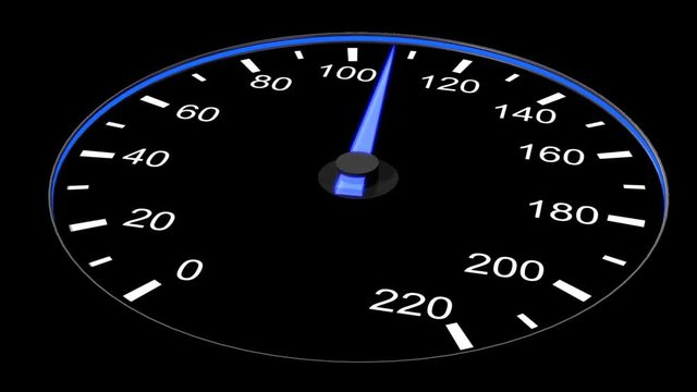 speedometer - close up of a modern accelerating  speedometer