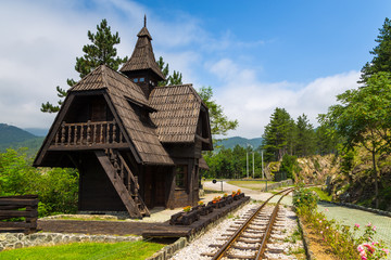 Jatape train station on the Sargan 8 (Sargan Eight - Sagarnska Osmica) narrow gauge railway commencing in Mokra Gora, Serbia.