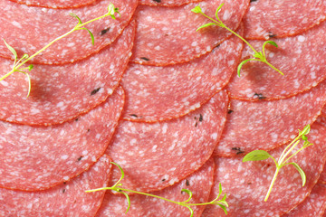 slices of spicy salami
