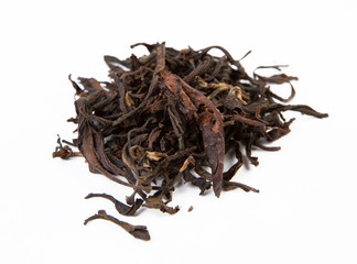 black tea isolated on white