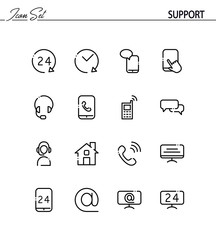 Support and help icon set