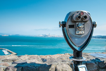 Binocular viewer of San Fransisco Bay
