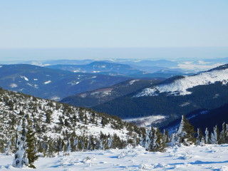 Winter landscape in Karkonoski National Park