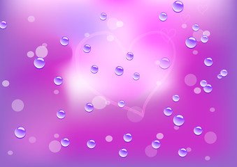 lovely bubbles with heart in background