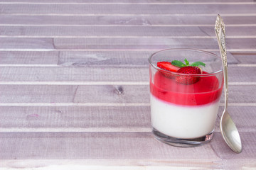 Berries Panna Cotta in a glass