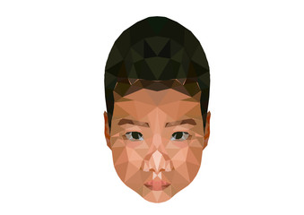 Polygonal vector Portrait of a cute boy
