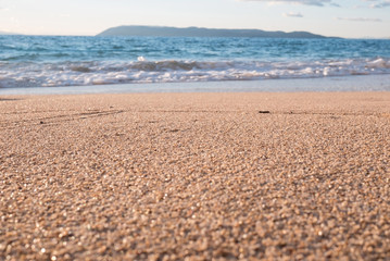 Sand beach and sea landscape