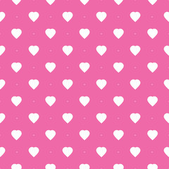 Abstract Seamless White Hearts on Purple Pattern. Valentine's Day Card or Background Vector Design