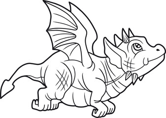 small cute dragon began its first flight
